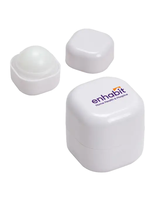 Enhabit White Chap Cube Vanilla Lip Balm w/Enhabit Logo
