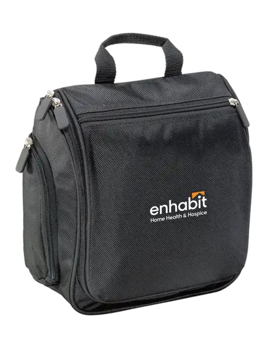 Enhabit Hanging Black Toiletry Kit w/Enhabit Logo