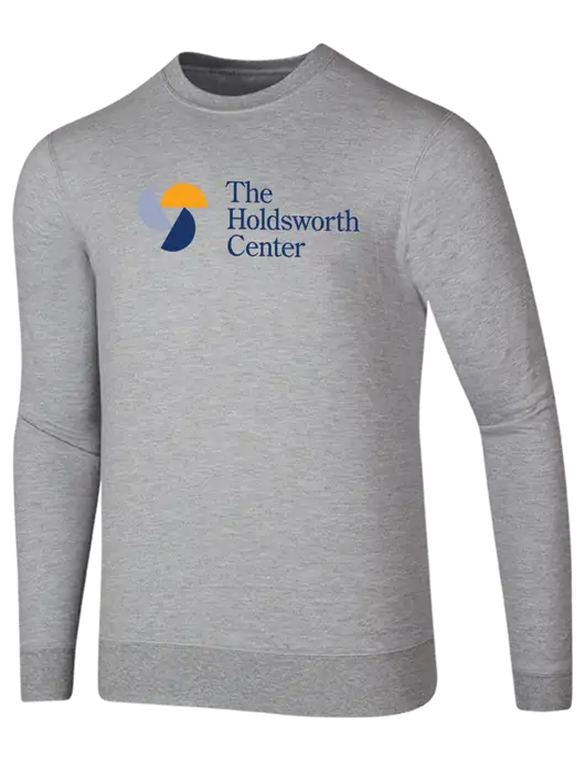 The Holdsworth Center Light Grey Heather 7.8 oz Ring Spun Crew Sweatshirt w/Holdsworth Center Logo