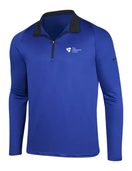 The Holdsworth Center NIKE Deep Royal/Black Dry-Fit Stretch 1/2 Zip Cover-Up w/Holdsworth Center Logo