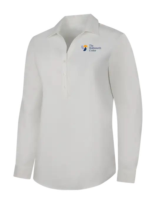 The Holdsworth Center Womens White City Stretch Shirt w/Holdsworth Center Logo