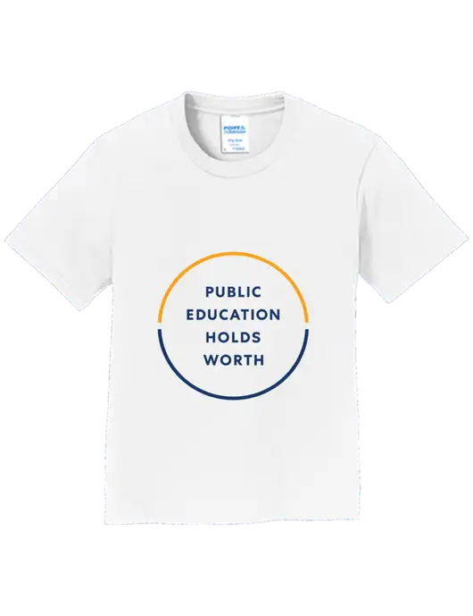 The Holdsworth Center Youth Ring Spun White 4.5 oz T-Shirt w/Public Education Logo