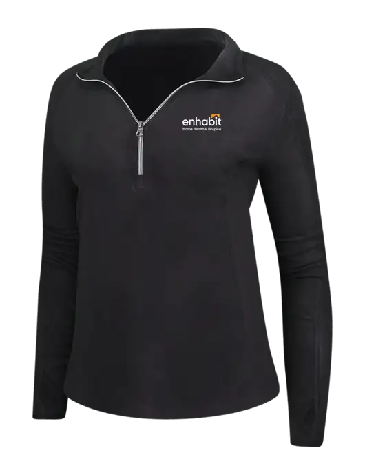 Enhabit Womens Black Microfleece 1/2 Zip Pullover w/Enhabit Logo