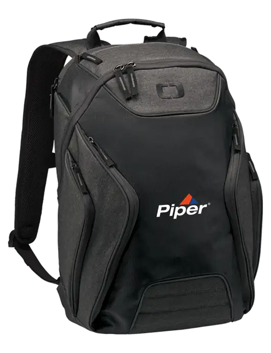Piper OGIO Black/Heather Grey Hatch Laptop Backpack
 w/Piper Logo
