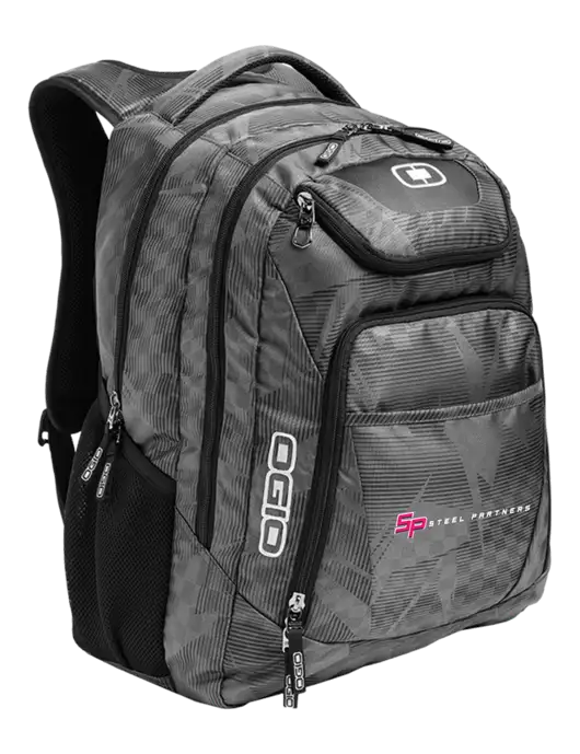 Steel Partners OGIO Race Day Silver Excelsior Laptop Backpack w/Steel Partners Logo