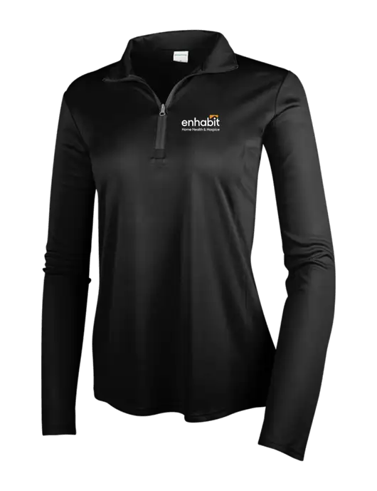 Enhabit Black Womens Posicharge Competitor ¼ Zip Pullover w/Enhabit Logo