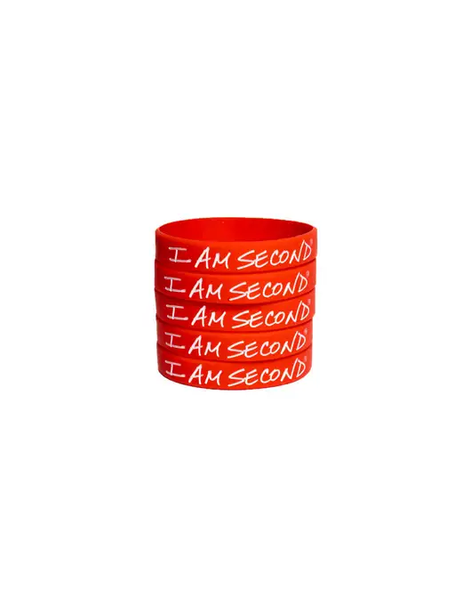 I Am Second 5-Pack Red Wristband Bundle-Adult