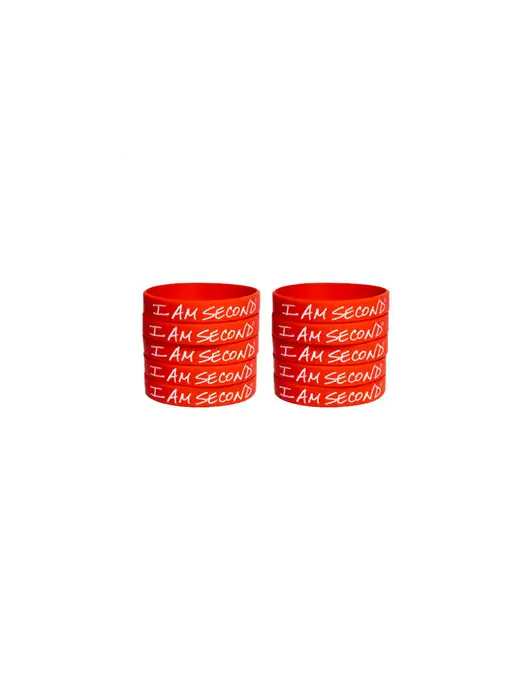 I Am Second 10-Pack Red Wristband Bundle-Adult
