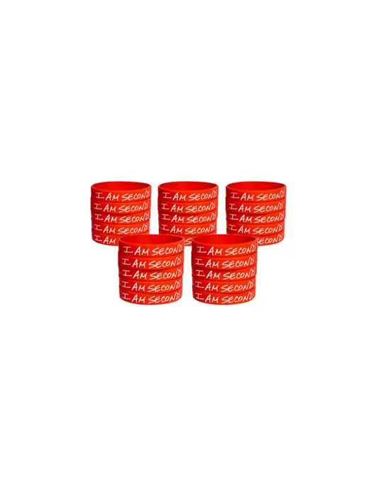 I Am Second 25-Pack Red Wristband Bundle-Adult
