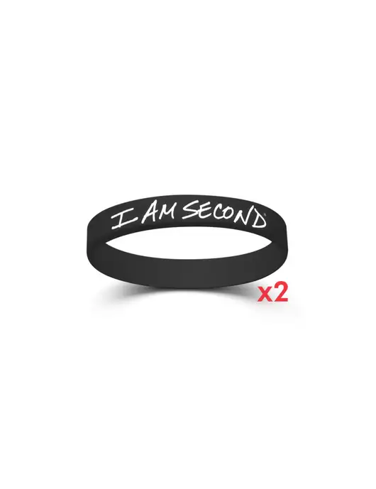 I Am Second 2-Pack Black Wristband Bundle-Adult