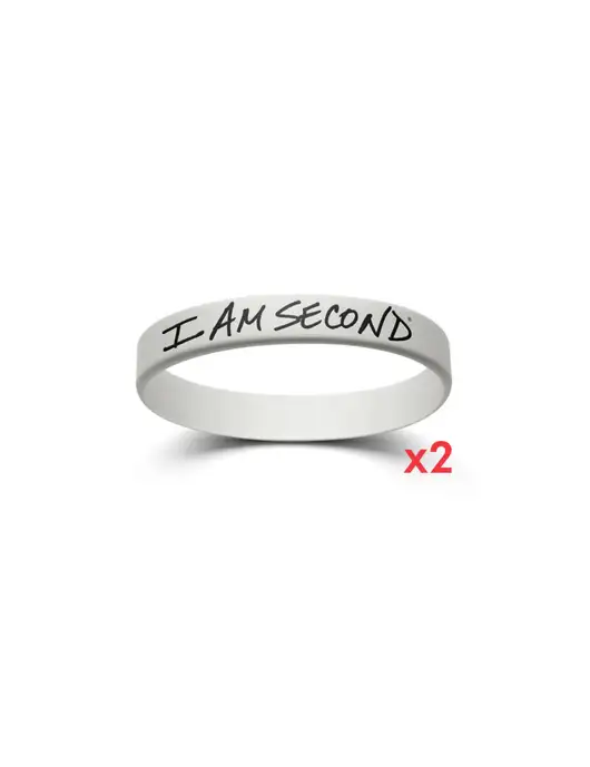 I Am Second 2-Pack White Wristband Bundle-Adult