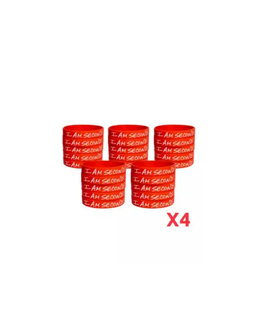 I Am Second 100-Pack Red Wristband Bundle-Adult