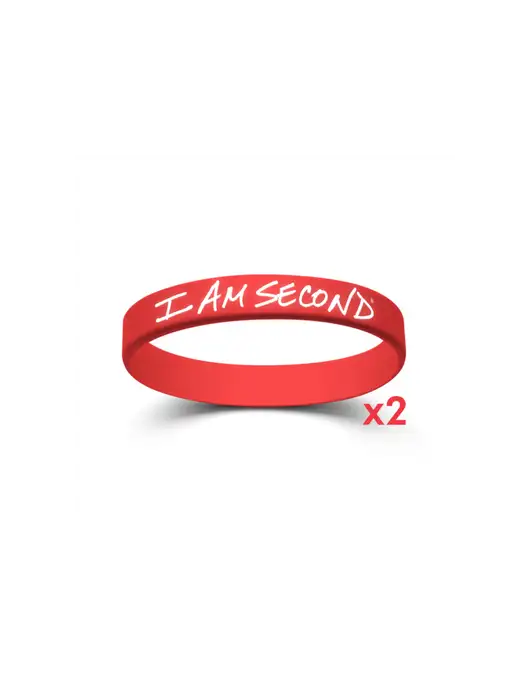 I Am Second 2-Pack Red Wristband Bundle-Adult